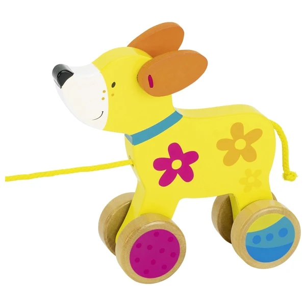 Personalisiertes Nachziehtier Hund bunt