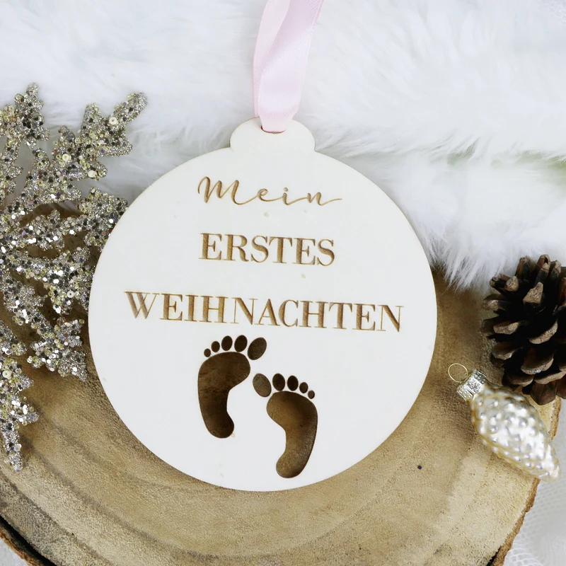 Weihnachtsbaum Anhänger Holz Baby