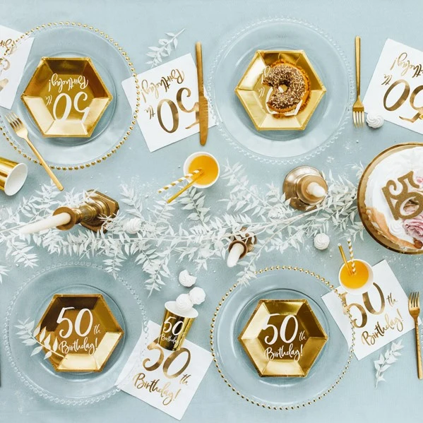 Pappteller 50. Geburtstag (6 Stück)
