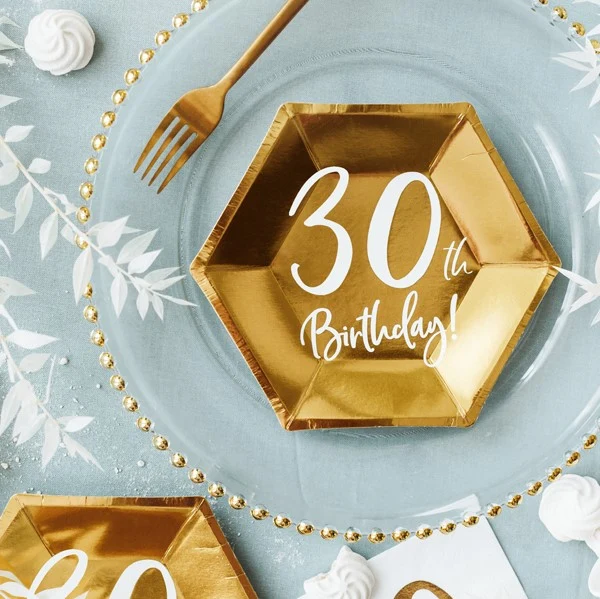 Pappteller 30. Geburtstag (6 Stück)