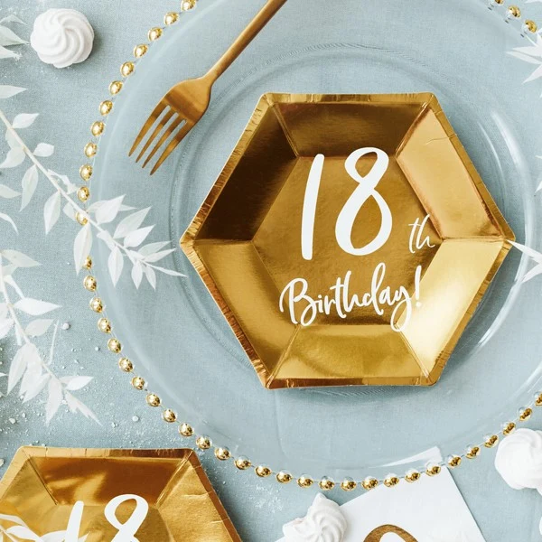 Pappteller 18. Geburtstag (6 Stück)