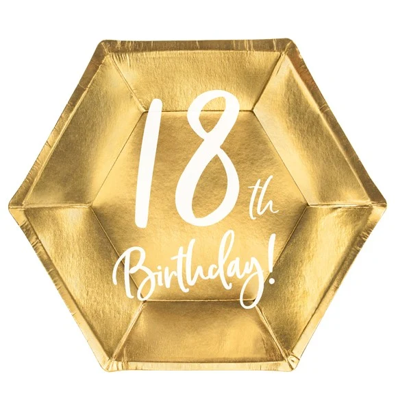 Pappteller 18. Geburtstag (6 Stück)