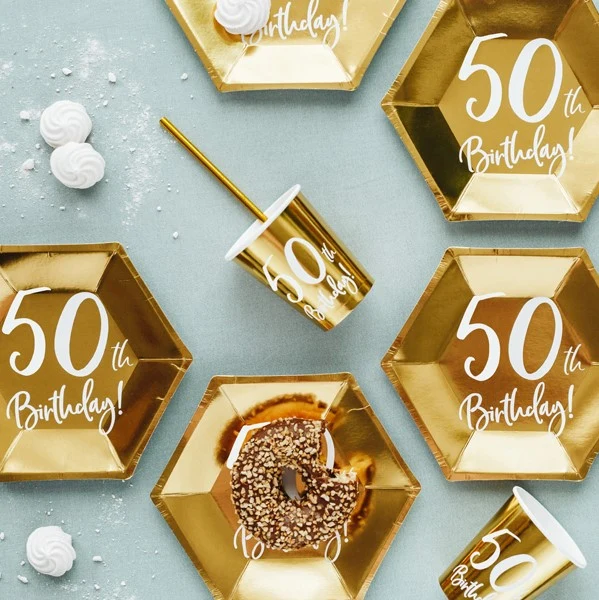 Pappbecher 50. Geburtstag (6 Stück)