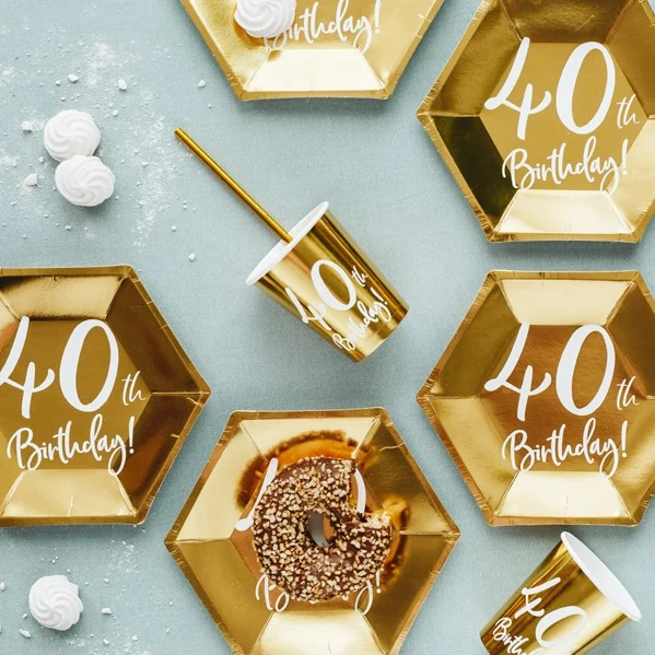 Pappbecher 40. Geburtstag (6 Stück)