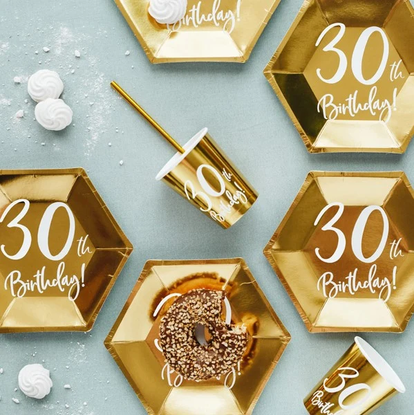 Pappbecher 30. Geburtstag (6 Stück)