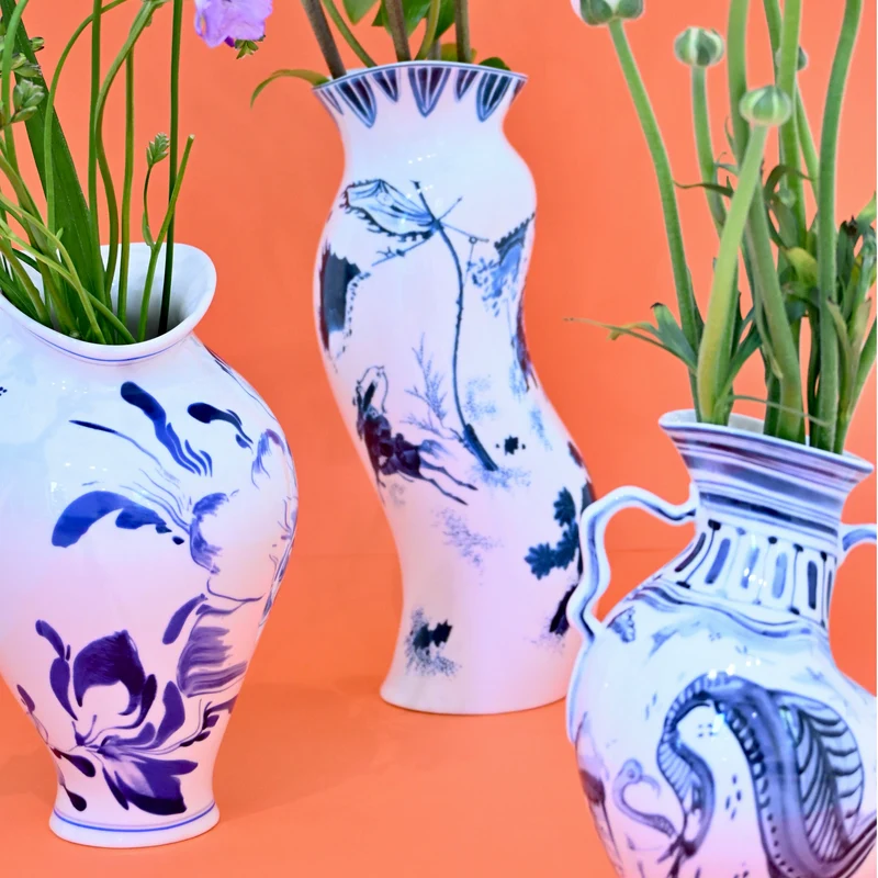 Classics on Acid Vase FLORAL DELFT H30cm
