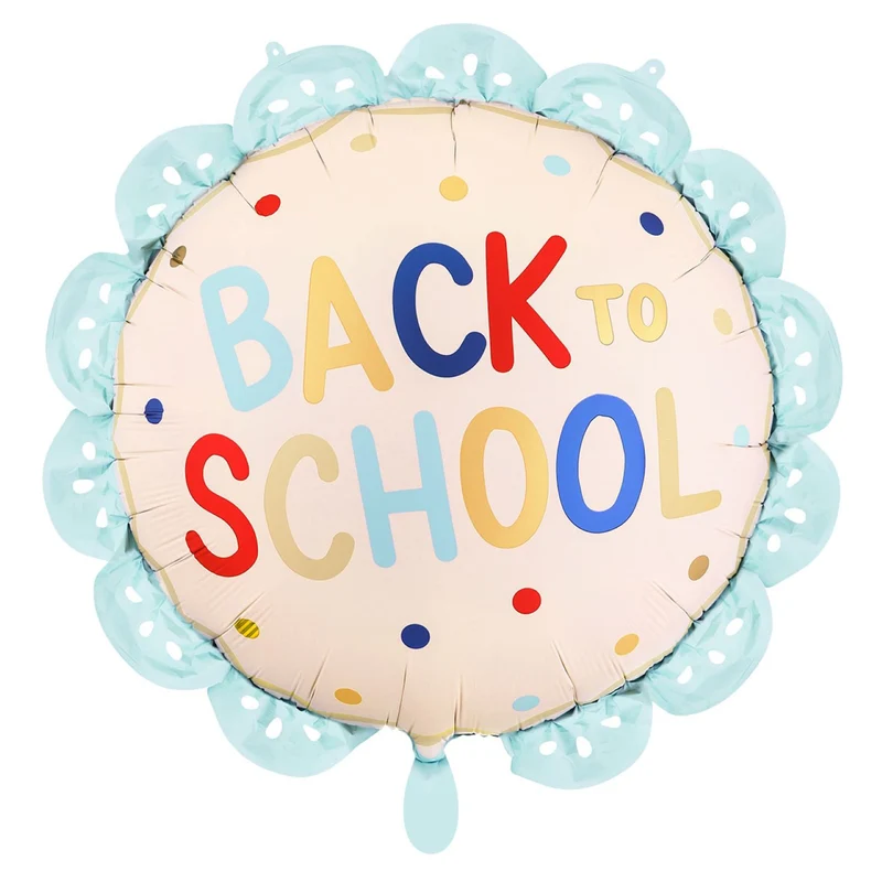 Folienballon "Back to school" | 52x52cm (MIT LUFT oder HELIUM ZU BEFÜLLEN)