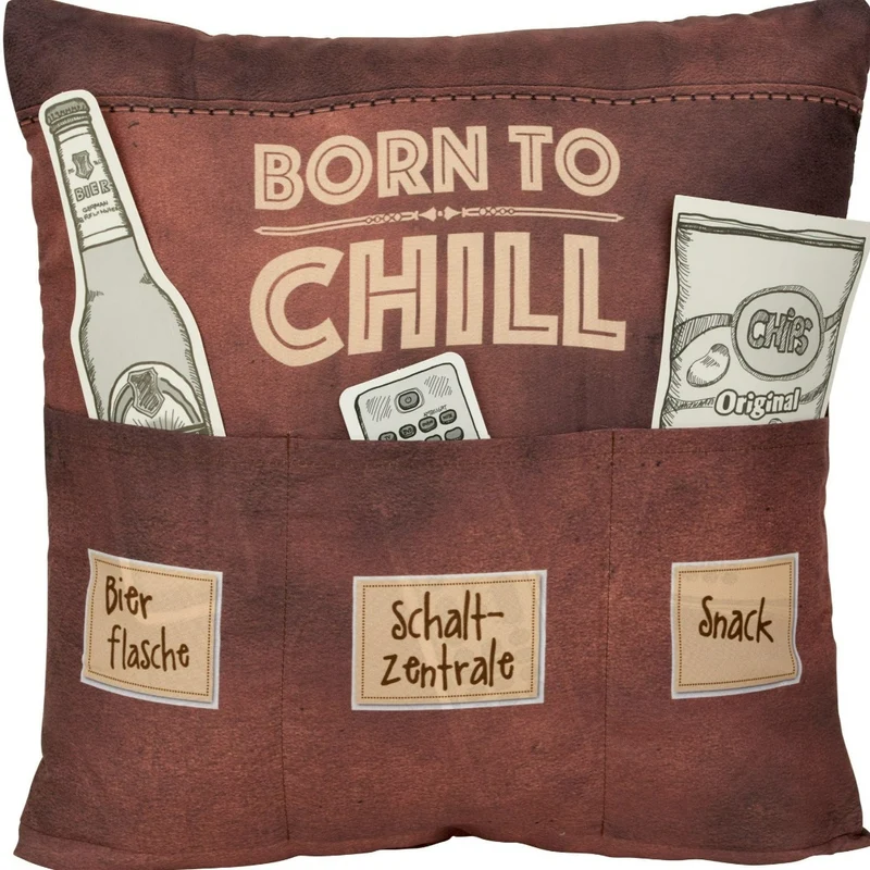 Geschenk Kissen Born to chill