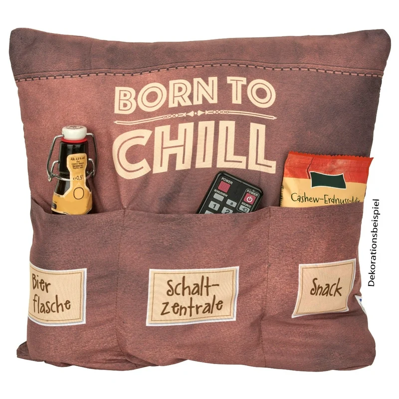 Geschenk Kissen Born to chill