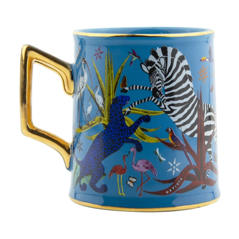 Tasse "Tazza Ceramic Blue" Jungle-Motiv