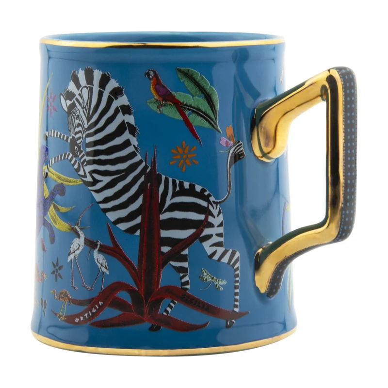 Tasse "Tazza Ceramic Blue" Jungle-Motiv