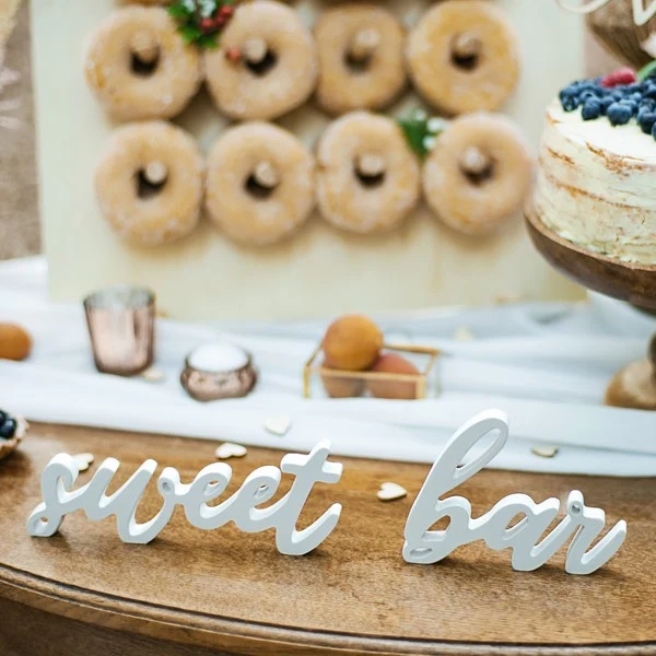 Holz Aufsteller sweet bar für die Candy Bar