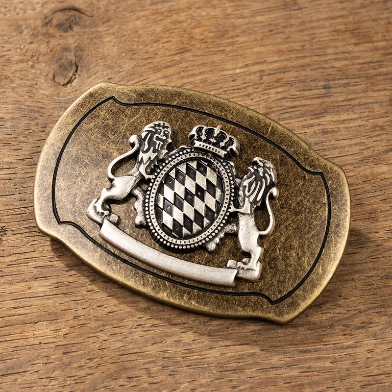 Gürtelschließe Bayern Wappen Messing Antik