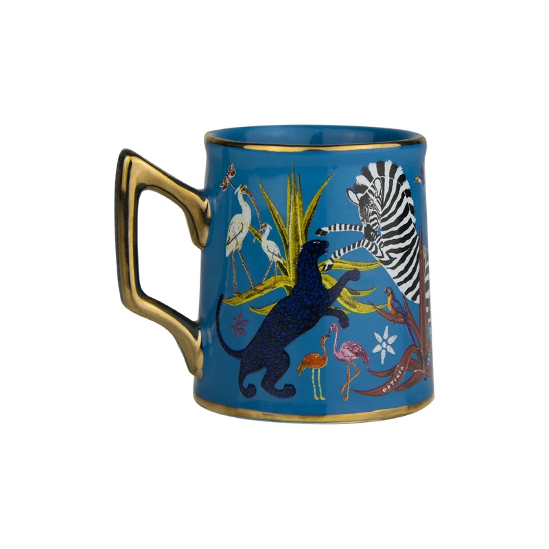 Espressotasse „Tazzina Ceramic Blau“ Jungle-Motiv