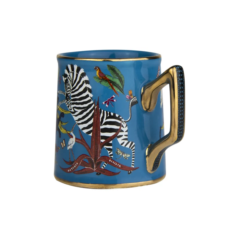 Espressotasse „Tazzina Ceramic Blau“ Jungle-Motiv