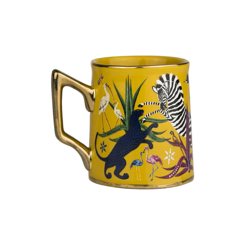 Espressotasse „Tazzina Ceramic Gelb“ Jungle-Motiv
