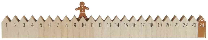 Adventskalender LEBKUCHENMANN ☆ Holz 50x5,5x2,5 cm Coll. Stillenat Ib Laursen