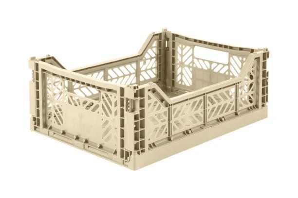 Klappbox BOULDER sand MIDI Klappkiste Faltkiste 40x30x14,5 Box | AYKASA