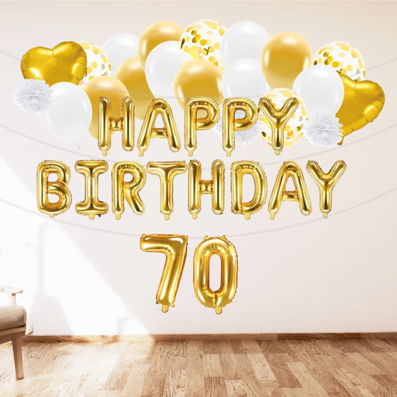 Deko Set 70. Geburtstag gold (47-teilig)
