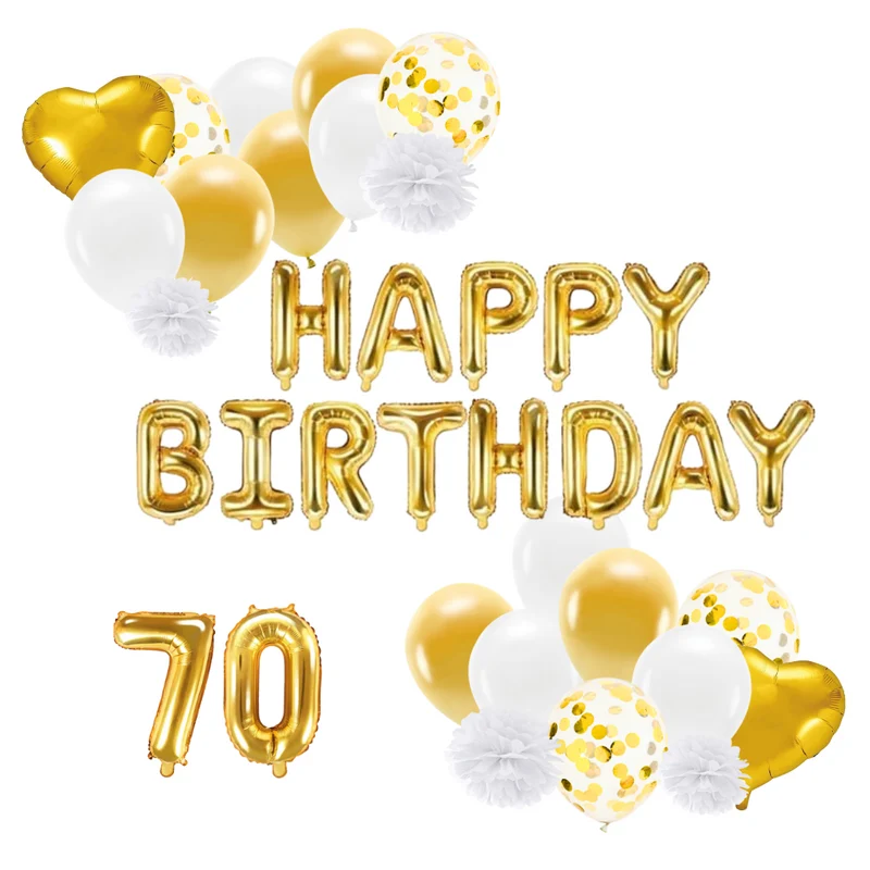 Deko Set 70. Geburtstag gold (47-teilig)