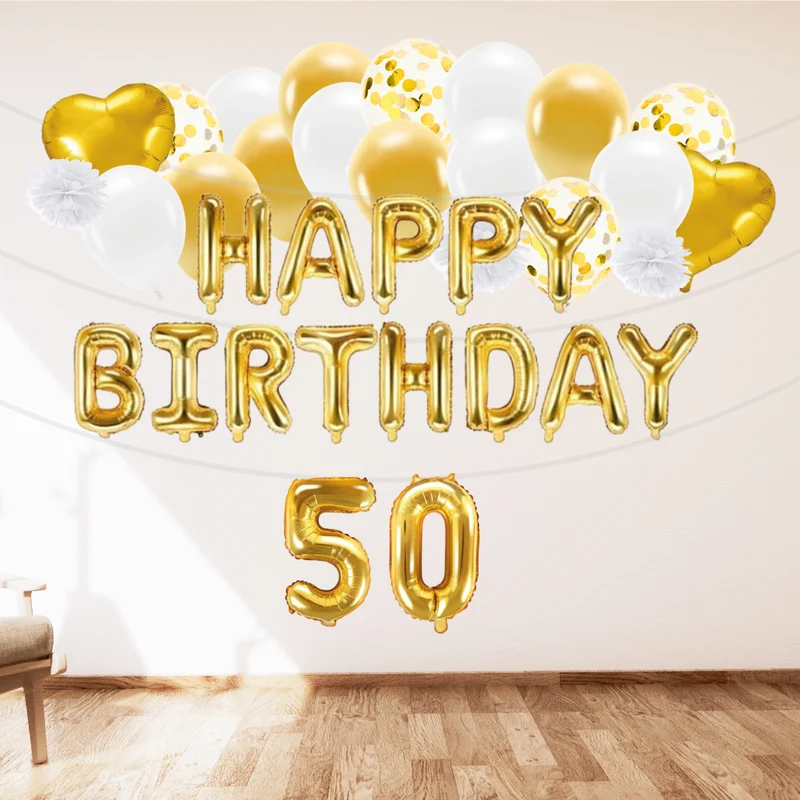 Deko Set 50. Geburtstag gold (47-teilig)