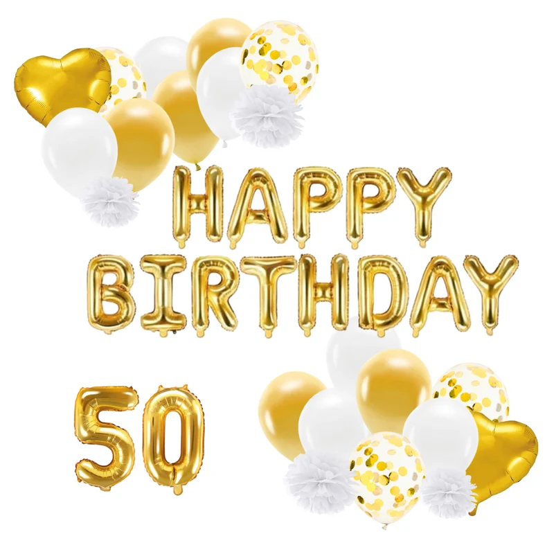 Deko Set 50. Geburtstag gold (47-teilig)