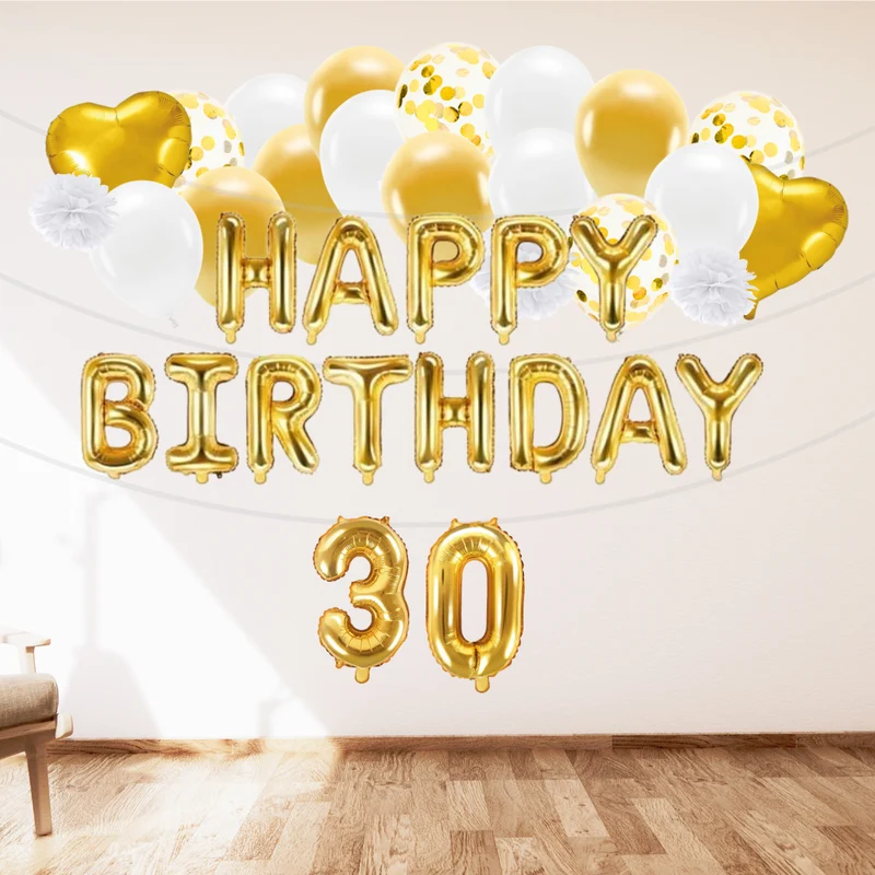 Deko Set 30. Geburtstag gold (47-teilig)