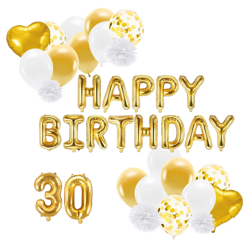 Deko Set 30. Geburtstag gold (47-teilig)