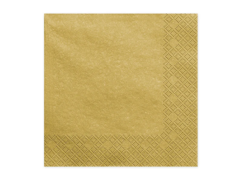 Servietten Uni 20Stk./33x33cm | Gold Metallic