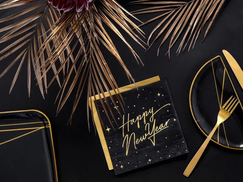 Servietten Uni 20Stk./33x33cm | Gold Metallic