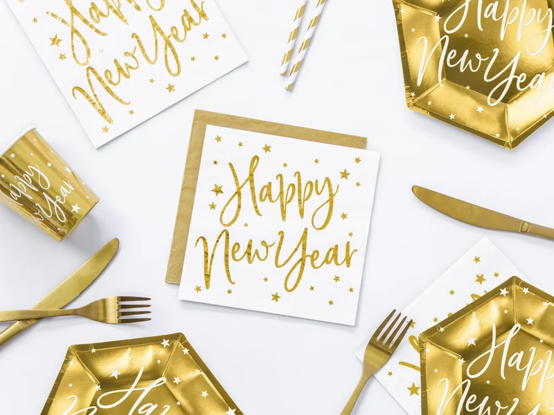 Servietten Uni 20Stk./33x33cm | Gold Metallic