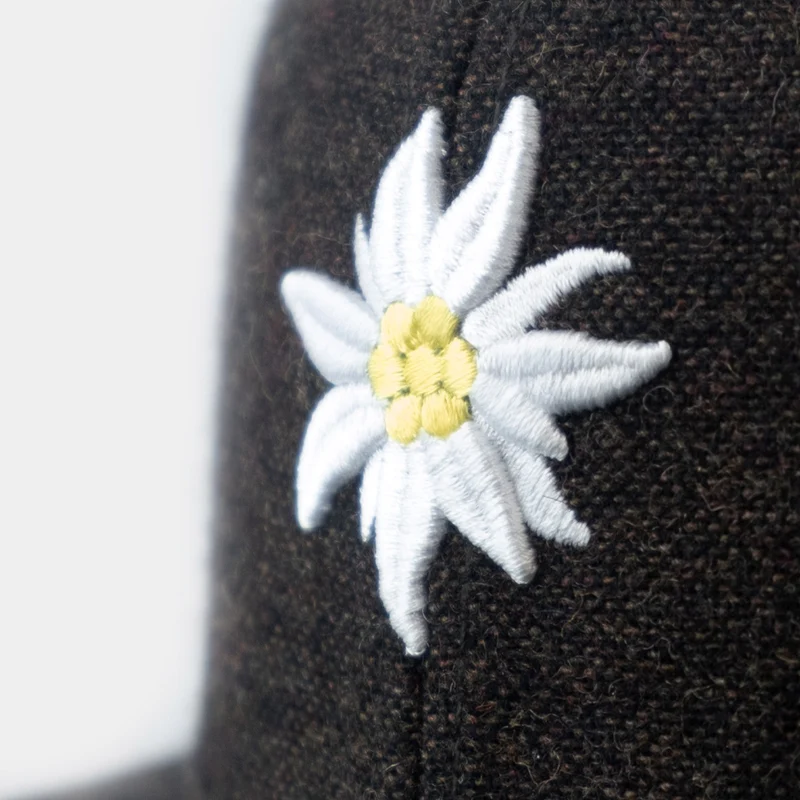 Bavarian Caps Edelweiß Flanell Dunkelbraun
