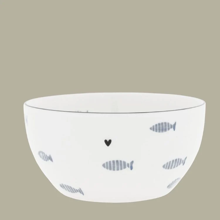 Bastion Collections Schale Watercolour Blue Fishes mittel