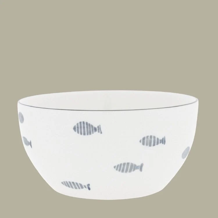 Bastion Collections Schale Watercolour Blue Fishes mittel