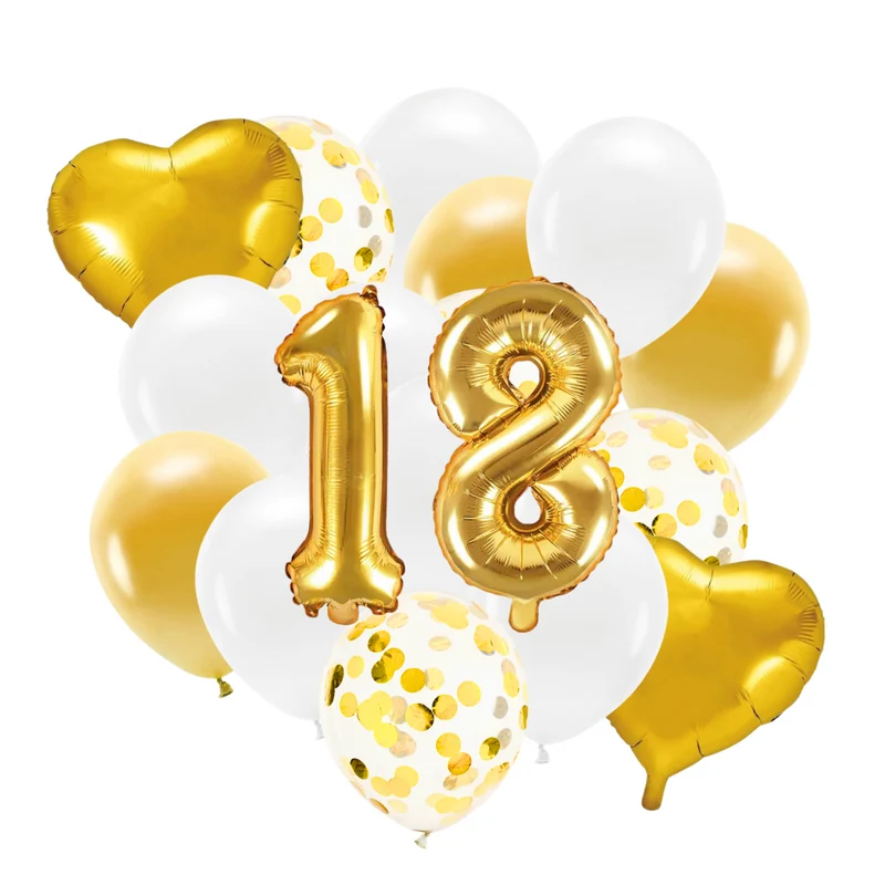 Ballon Deko Set 18. Geburtstag gold (30 Stück)