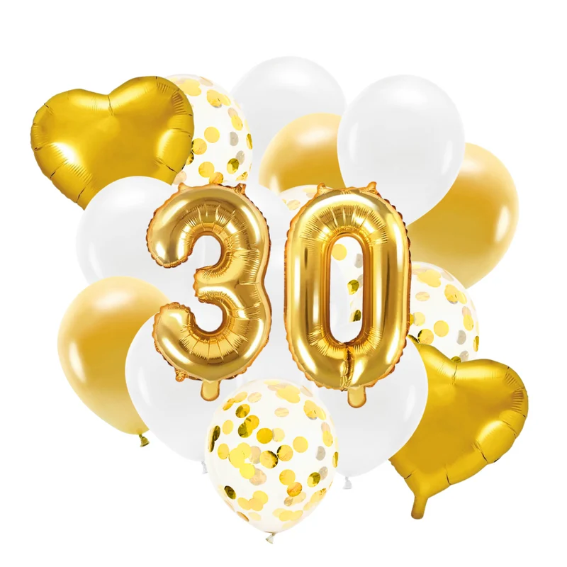 Ballon Deko Set 30. Geburtstag gold (30 Stück)