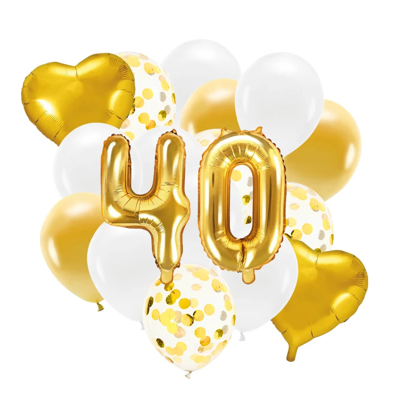 Ballon Deko Set 40. Geburtstag gold (30 Stück)