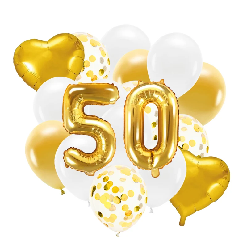 Ballon Deko Set 50. Geburtstag gold (30 Stück)