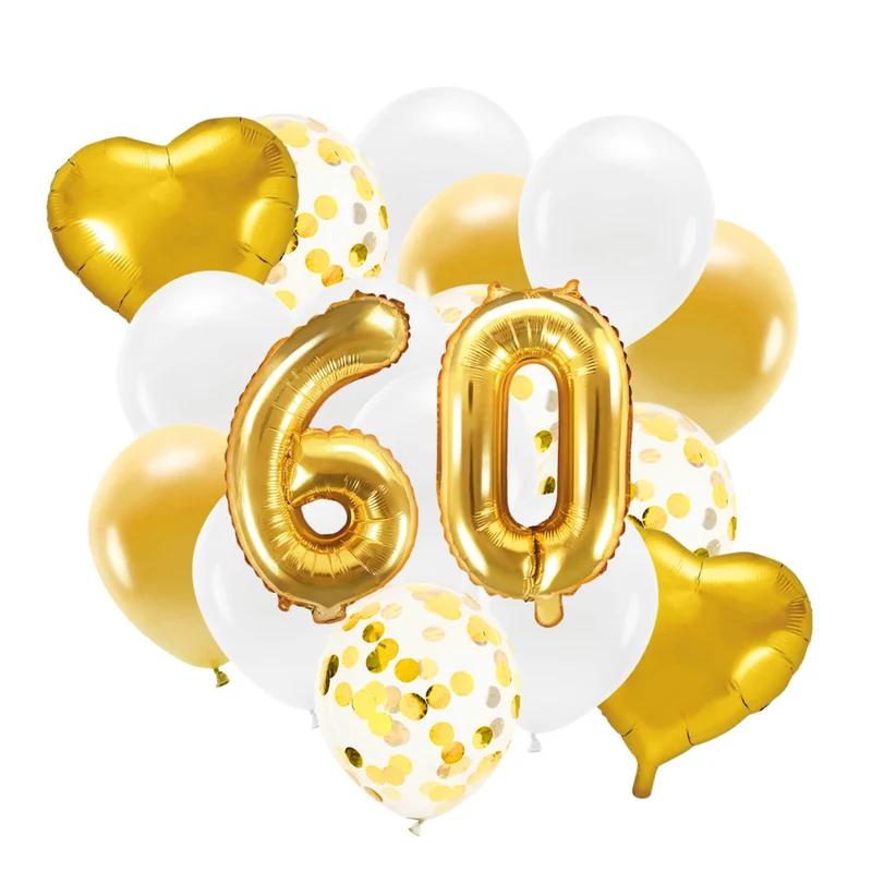 Ballon Deko Set 60. Geburtstag gold (30 Stück)