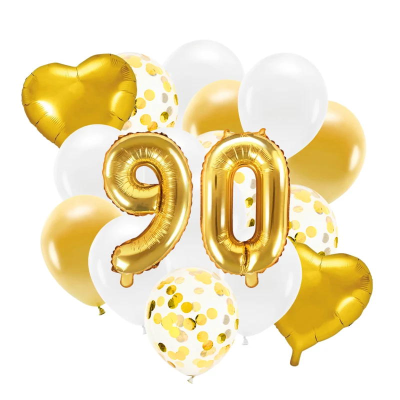 Ballon Deko Set 90. Geburtstag gold (30 Stück)