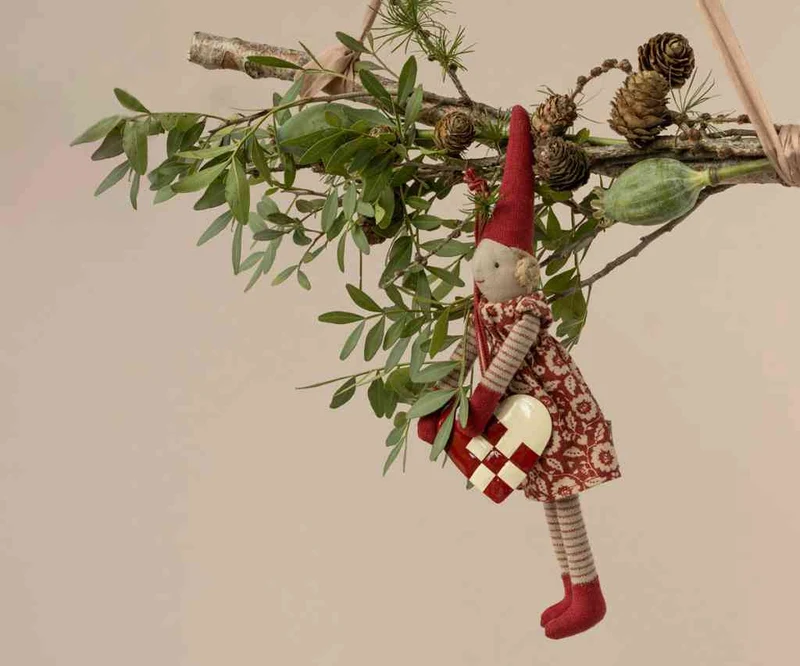 Maileg HERZ rot Anhänger ca. 6x5 cm Baumschmuck Metall Advent XMAS
