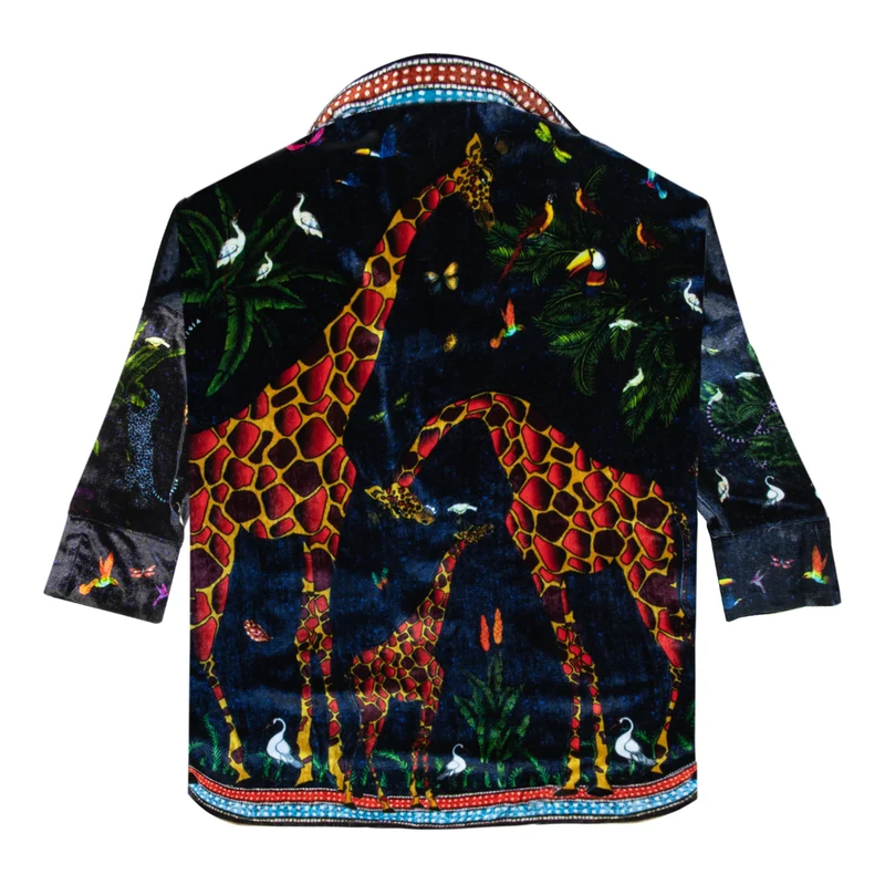Samt Shirt GIRAFFE BLU NOTTE