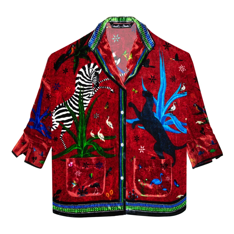 Samt Shirt JUNGLE Red