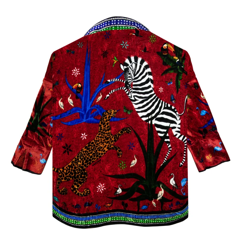 Samt Shirt JUNGLE Red