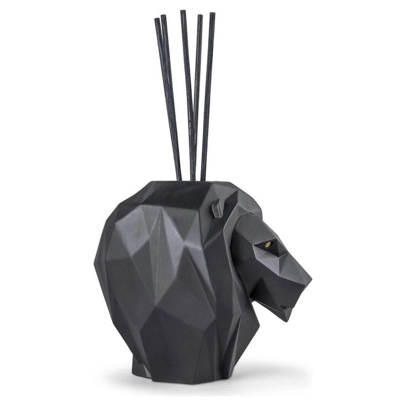 Parfümdiffusor LION aus Porzellan in matt schwarz
