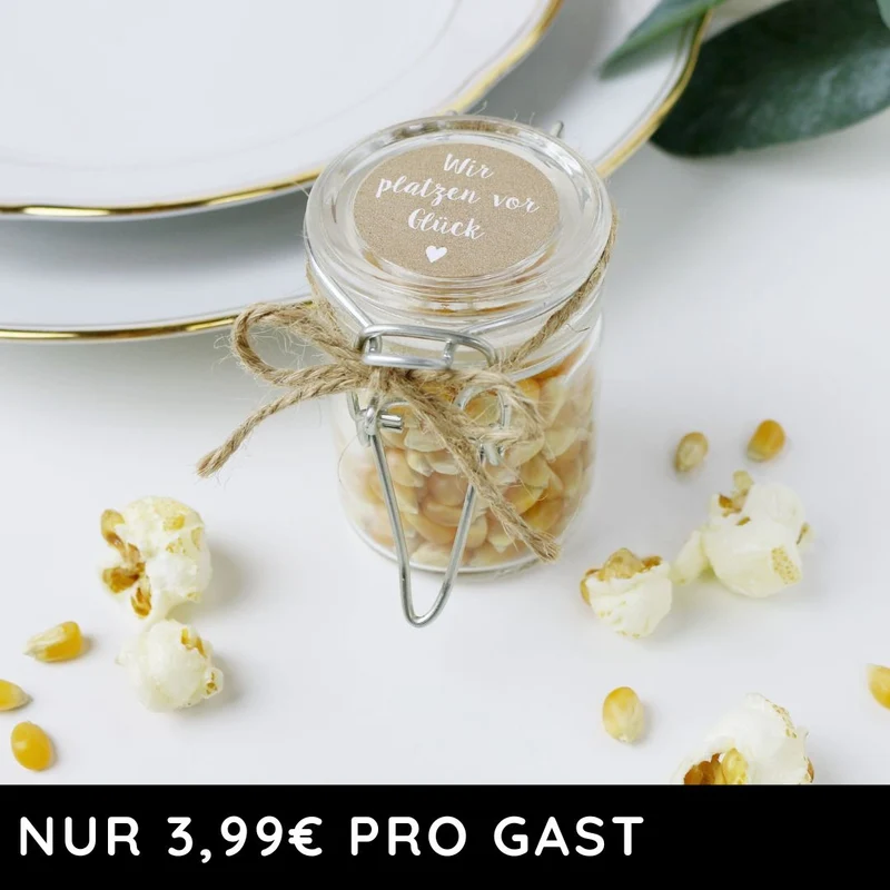 Gastgeschenk Set Wir platzen vor Glück (für 20 Gäste)
