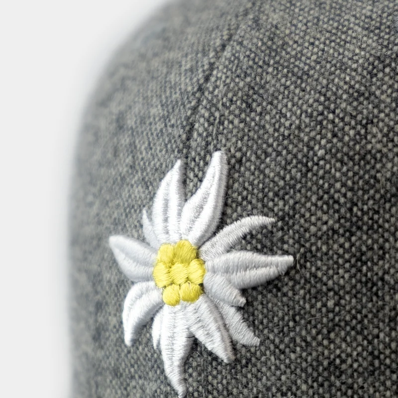 Bavarian Caps Edelweiß Flanell Grau