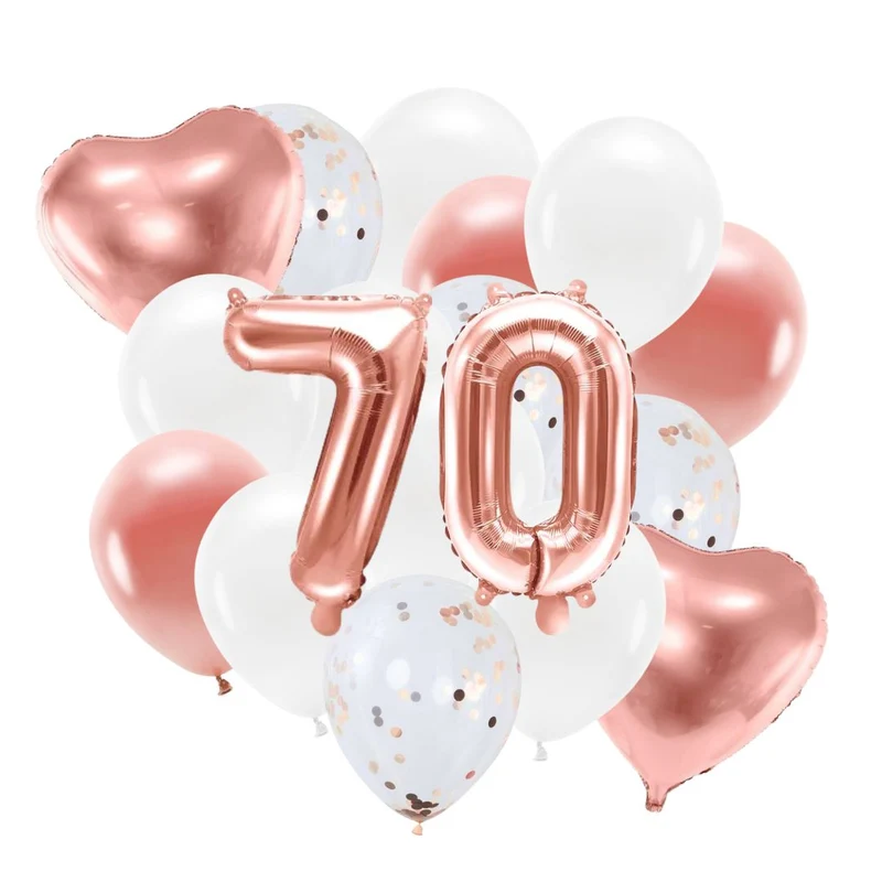 Ballon Deko Set 70. Geburtstag rosegold (29 Stück)