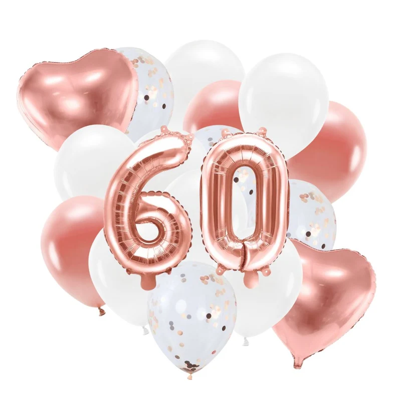 Ballon Deko Set 60. Geburtstag rosegold (29 Stück)