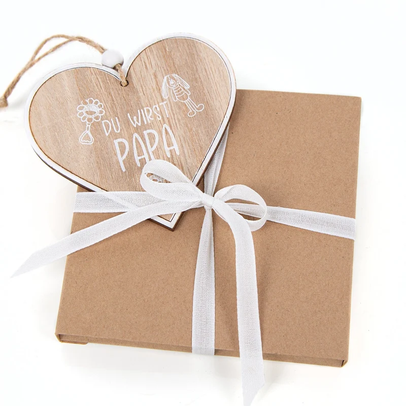 Du wirst Papa Schwangerschaft verkünden Holzherz Geschenk für werdenden Vater